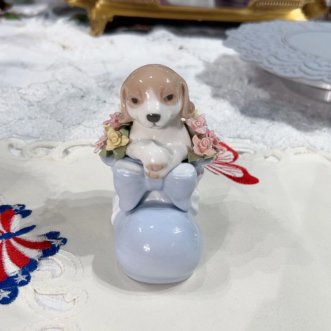 陶瓷0353蓝色大头鞋小狗