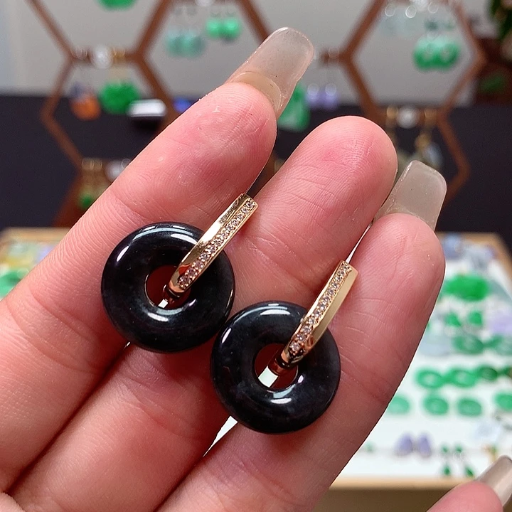 翡翠未镶嵌耳饰天然翡翠