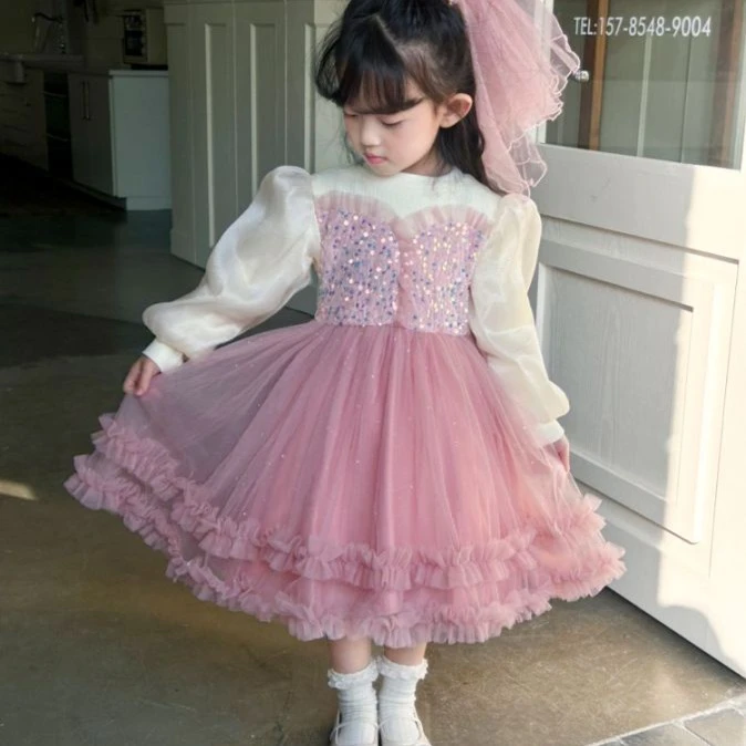 2025新款裙衣服儿童洋气美人鱼裙子童装紫色公主裙新款连衣裙