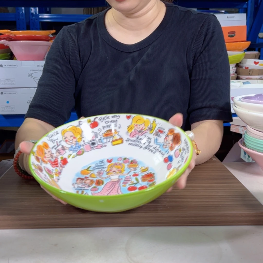 陶瓷21绿色波点盘子