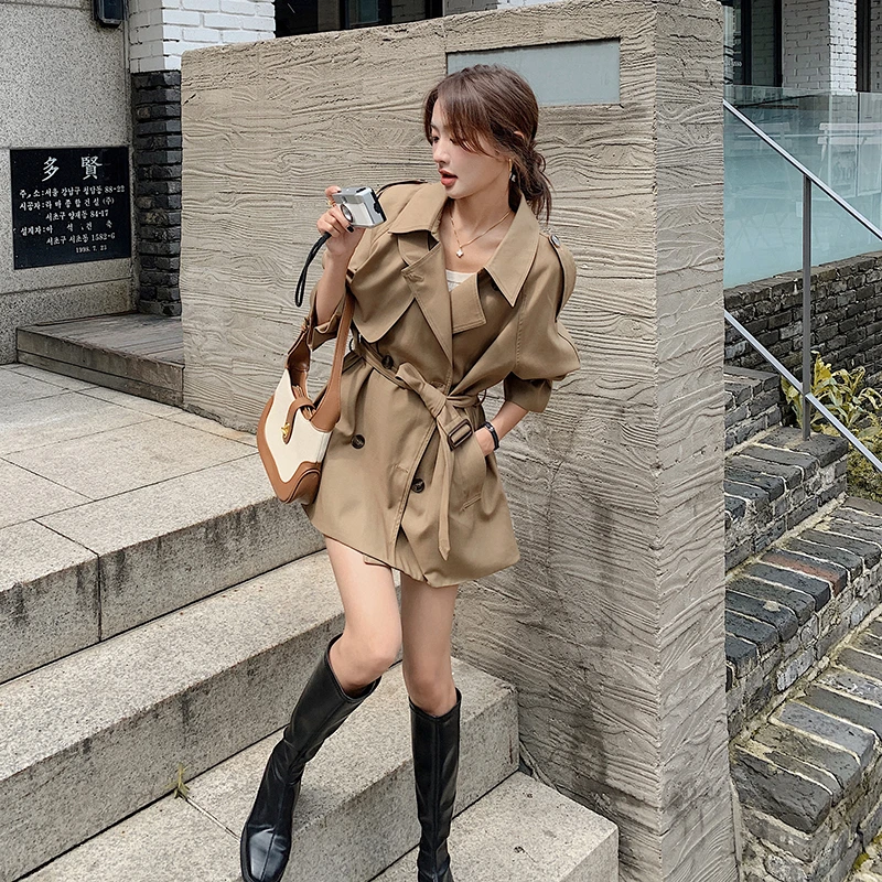 中长款常规小个子时髦风衣女装2025秋季新款收腰气质宽松显瘦外套