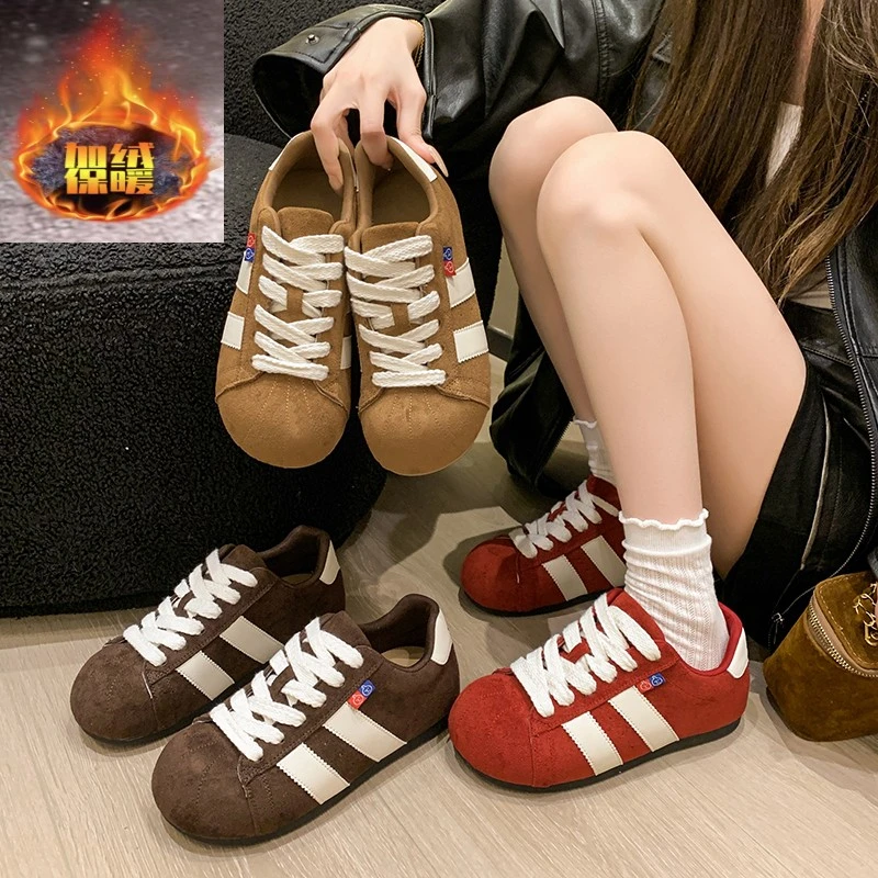 网红复古美拉德泡泡鞋女款2025冬季新款学生休闲德训鞋爆款单鞋女