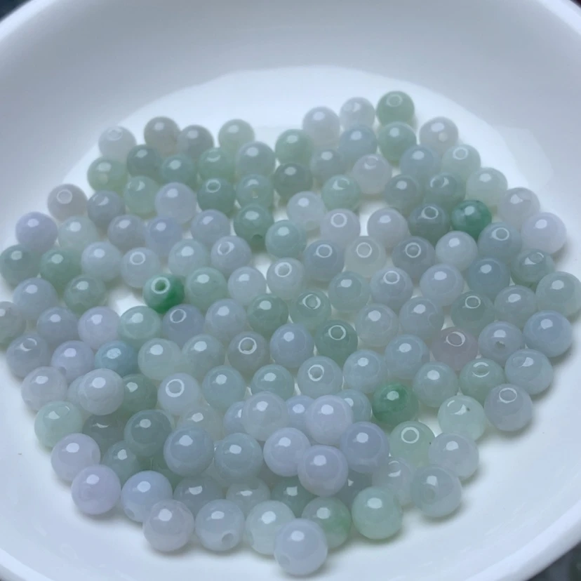 【闪购商品】未镶嵌手链翡翠卡5.5冰绿白100颗