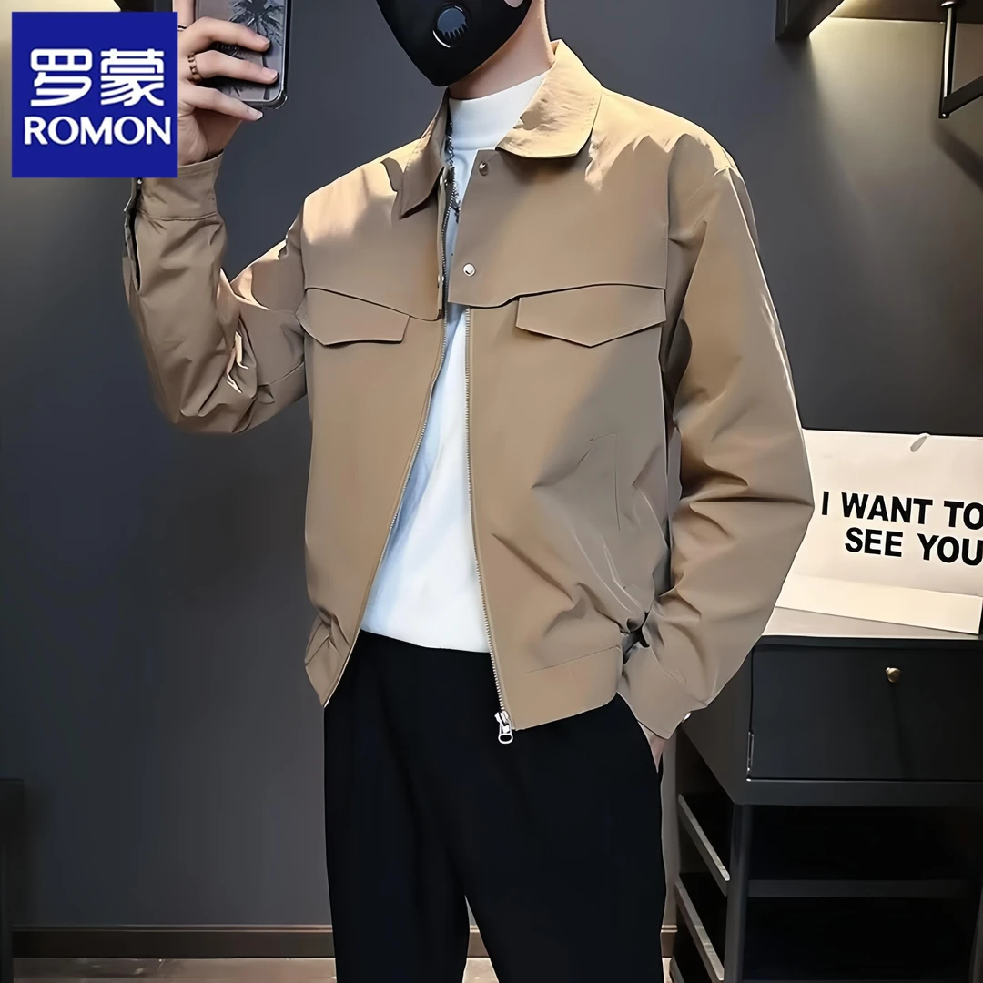 罗蒙2025男士工装外套韩版休闲百搭上衣春秋新款痞帅修身夹克潮流