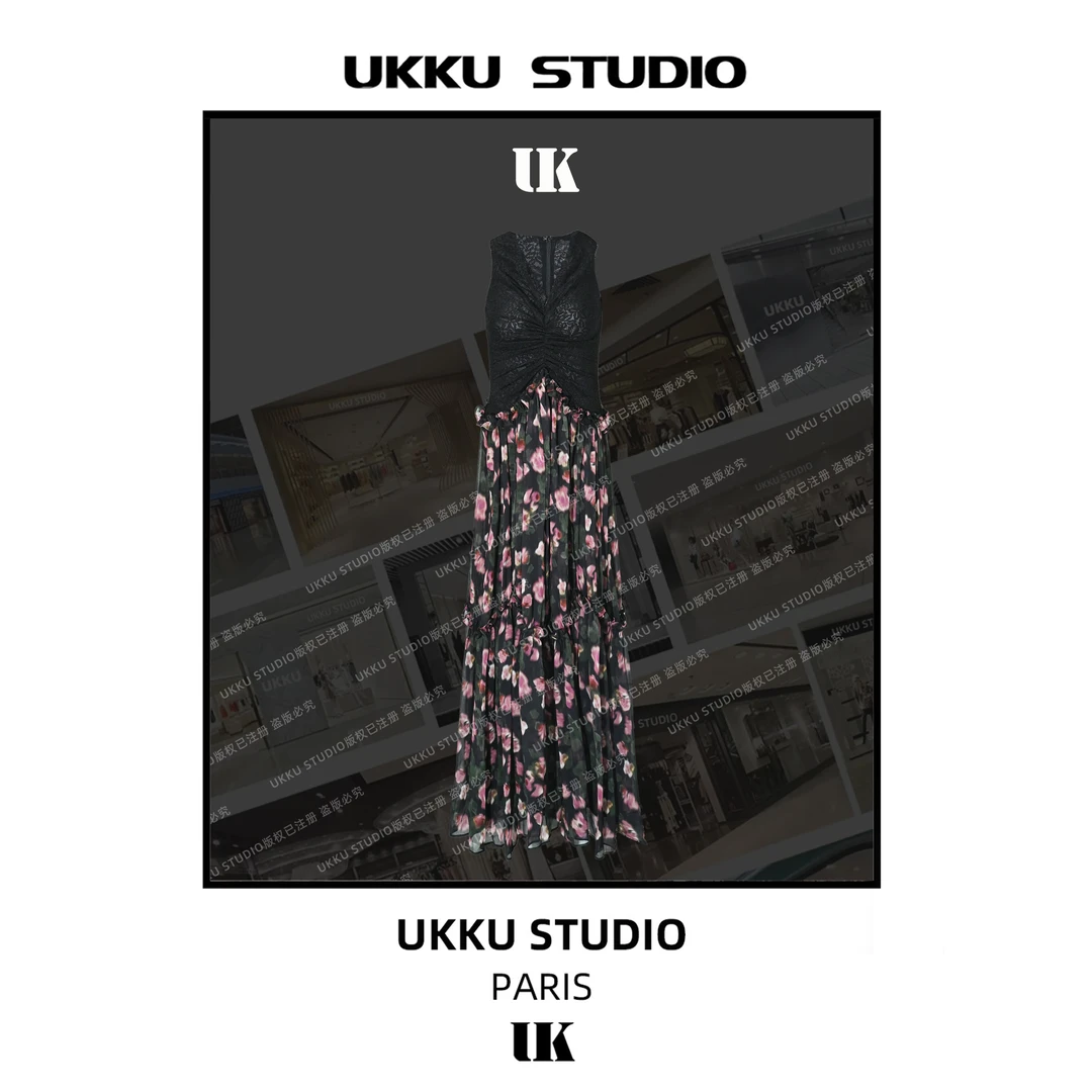 慧慧【UKKU STUDIO】新款时尚腰吊带连衣裙213976