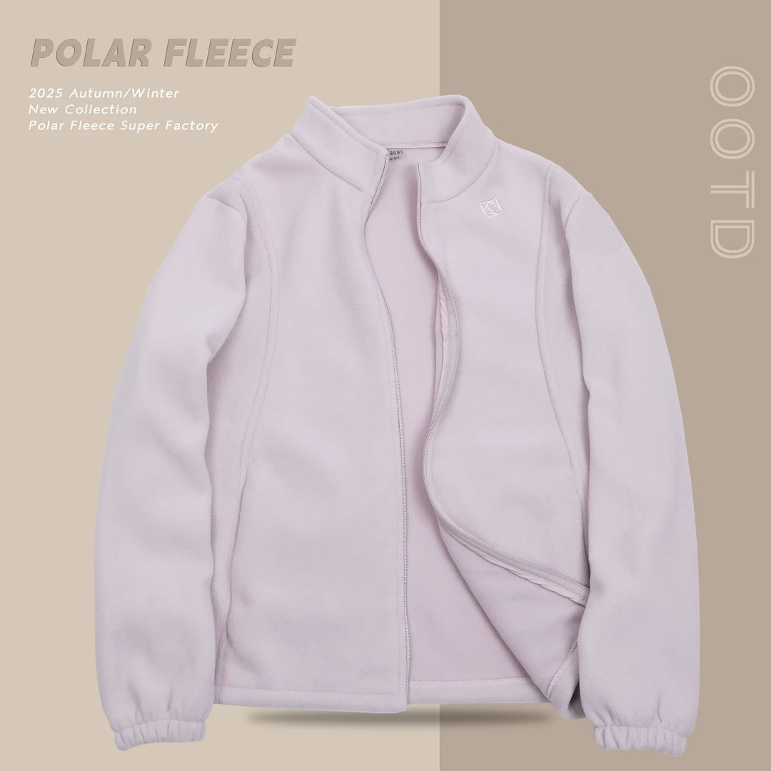 秋季舒适休闲抓绒长袖保暖外套夹克中老年男女士情侣款耐磨情侣