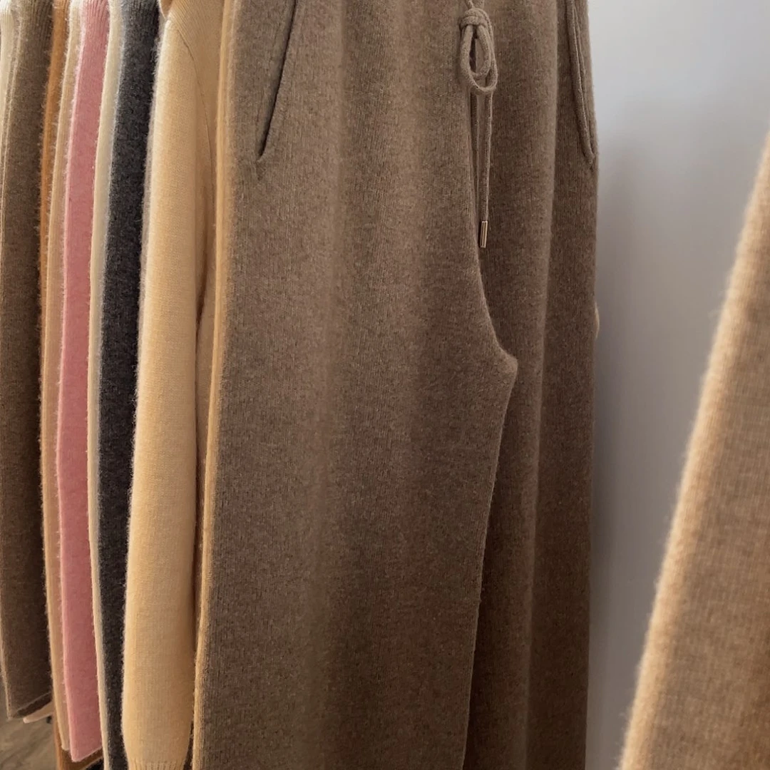 经典百搭羊绒阔腿裤