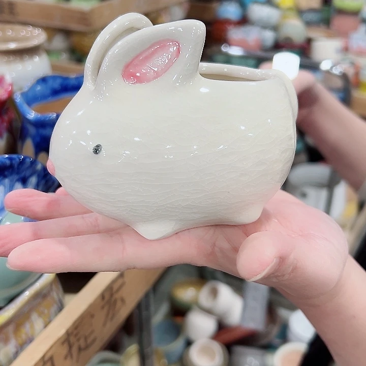 有孔.凑满10元发货多肉陶瓷花盆！