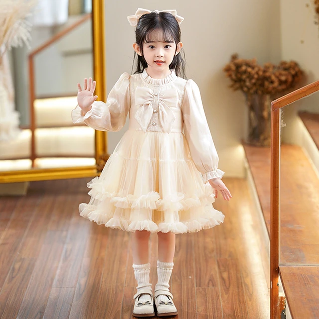 七波辉公主裙女童秋装2025新款洋气礼服裙子女秋季儿童演出服连衣