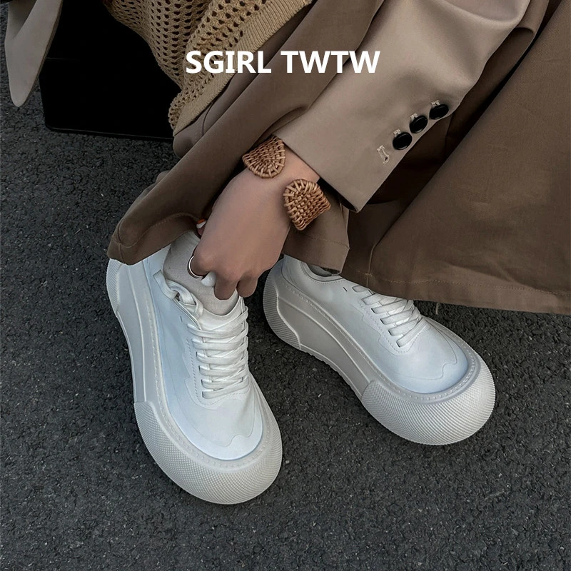 SGIRL TWTW2025年春季新款超酷厚底松糕底大头休闲百搭老爹鞋女鞋