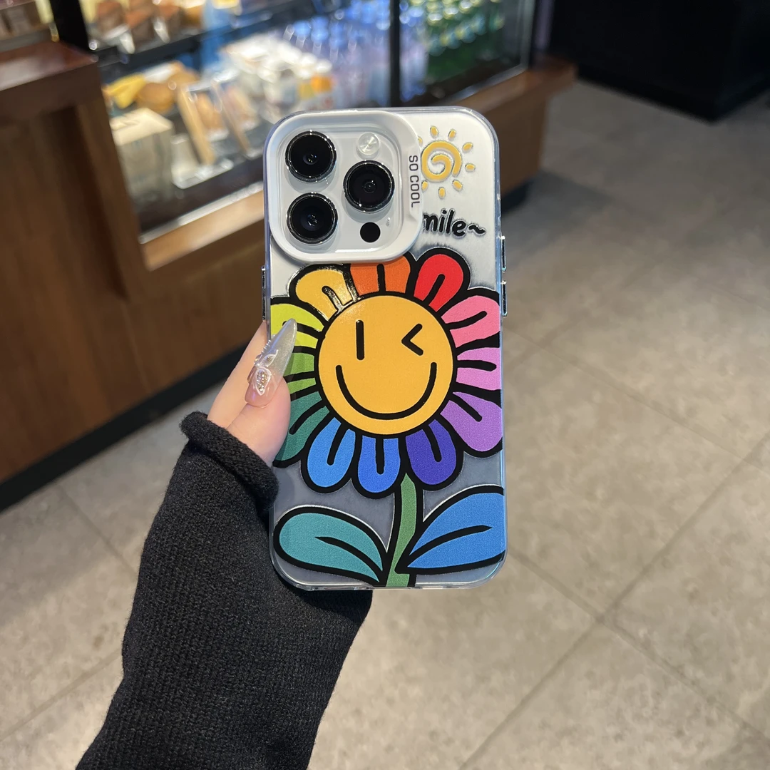向日葵花适用苹果/华为/荣耀/OPPO/VIVO/小米手机壳支架防摔全包