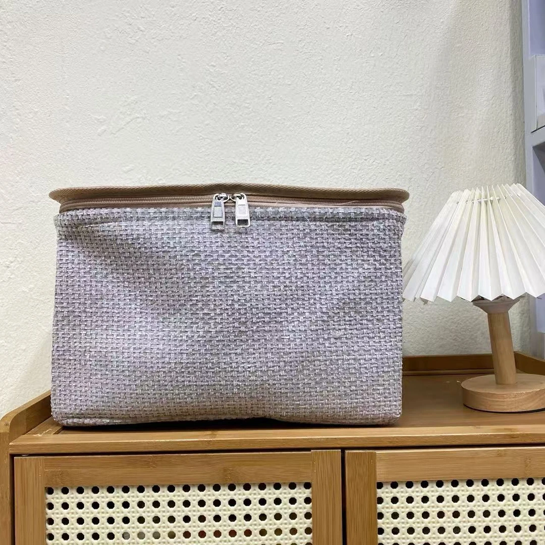 【35X25X20高】雪尼灰拉链款（带盖带钢圈）微瑕二十升内衣收纳筐