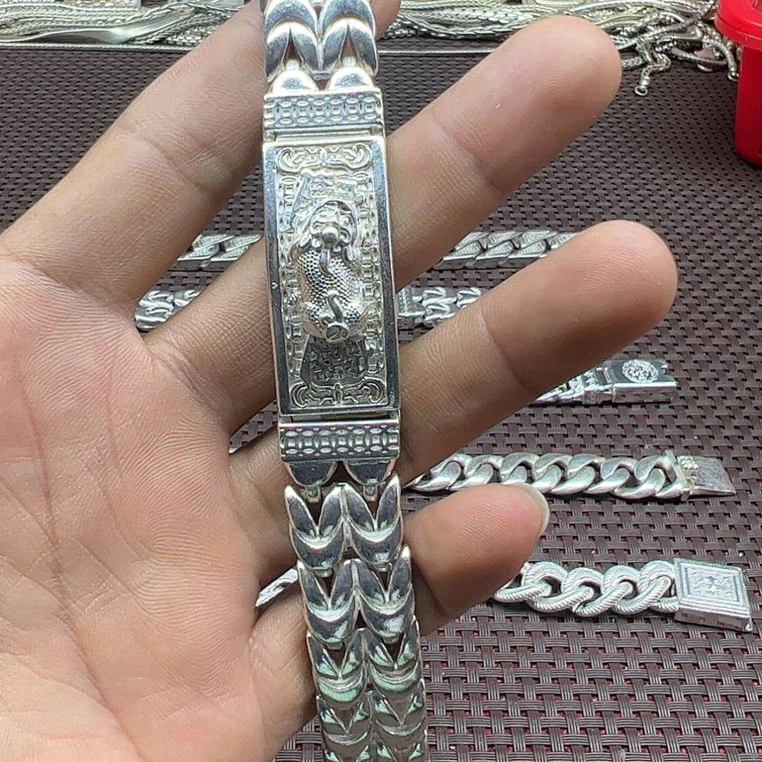 合成金属老银，S925貔貅手链