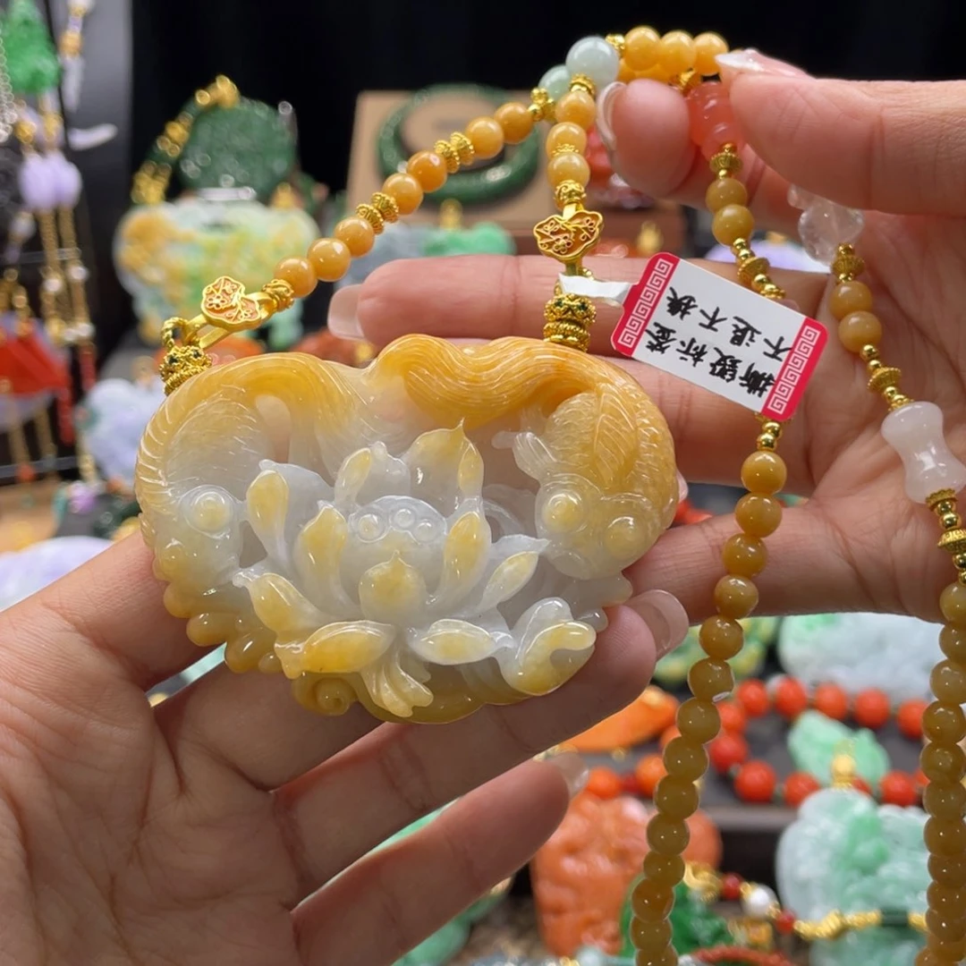 翡翠颈饰未镶嵌代编织