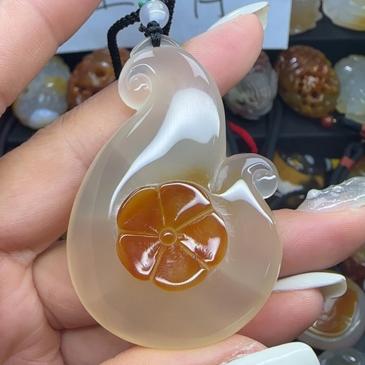 玛瑙/玉髓合金吊坠