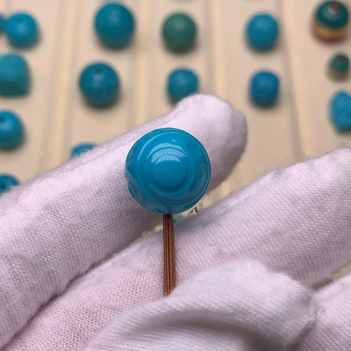 绿松石未镶嵌绿松石博古珠13.3