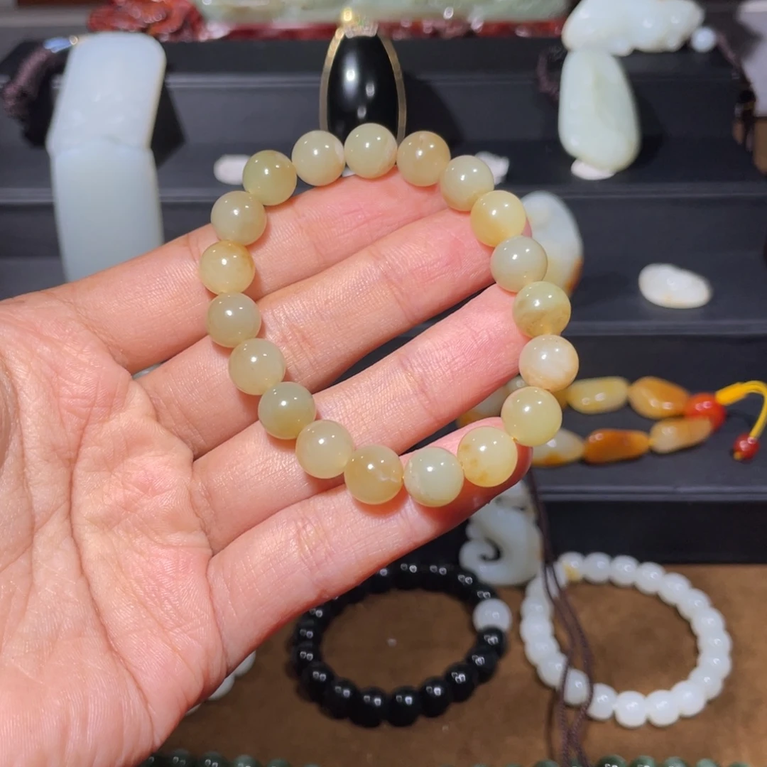 手链未镶嵌和田玉（糖玉）