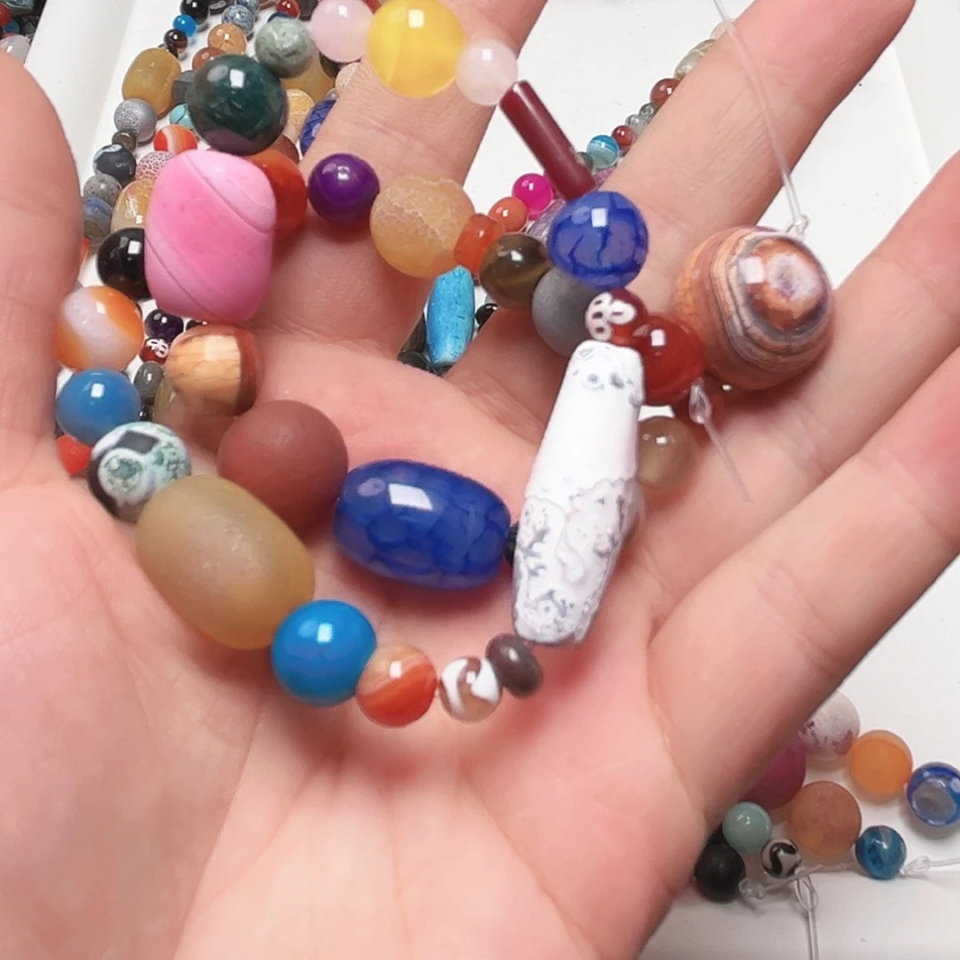 迎***来玛瑙/玉髓未镶嵌珠宝半成品K793玛瑙一条