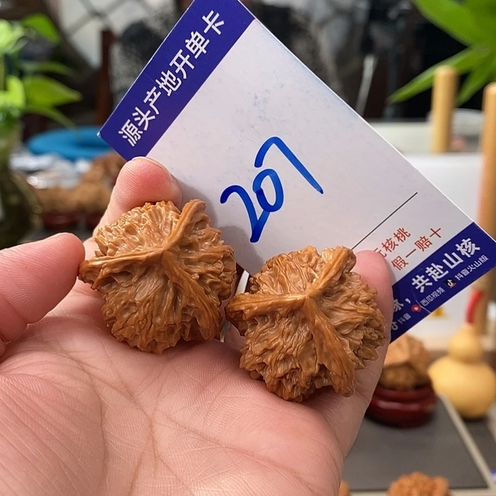 ****桃文玩核桃把件35天然盘山自然桩奔207号