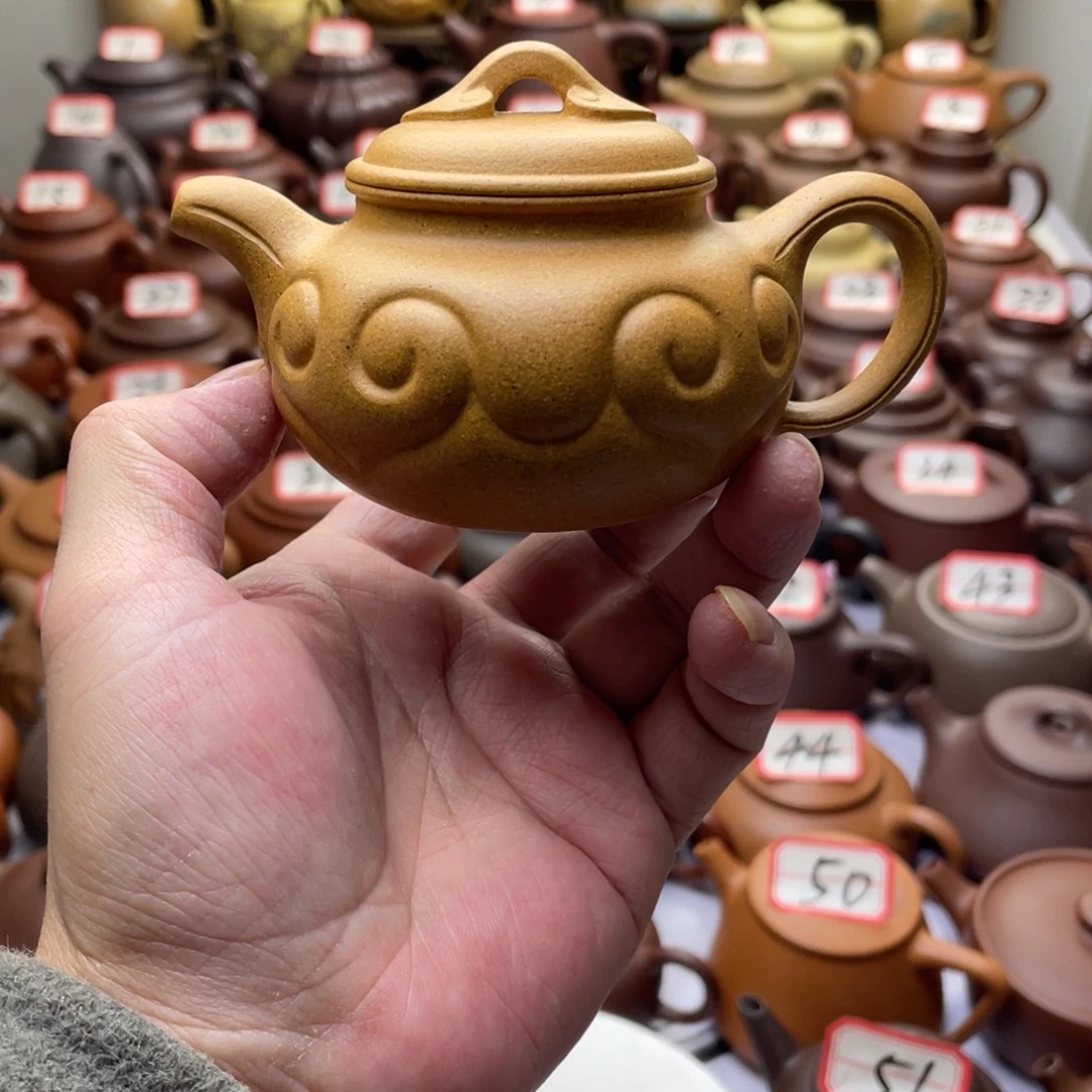 天***鳞紫砂茶壶宜兴紫砂半手工