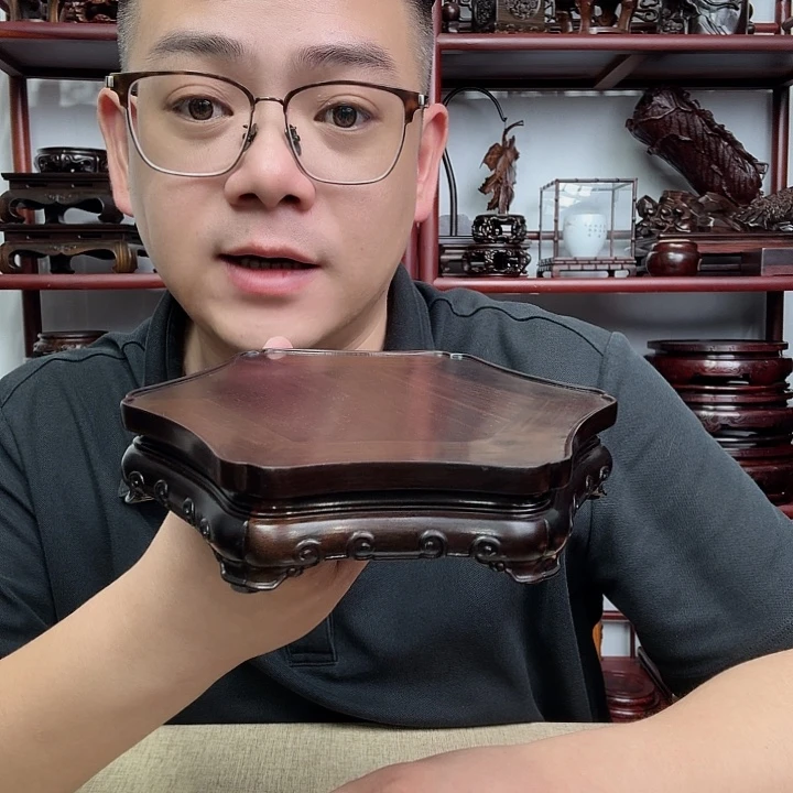 大红酸枝工艺品底座