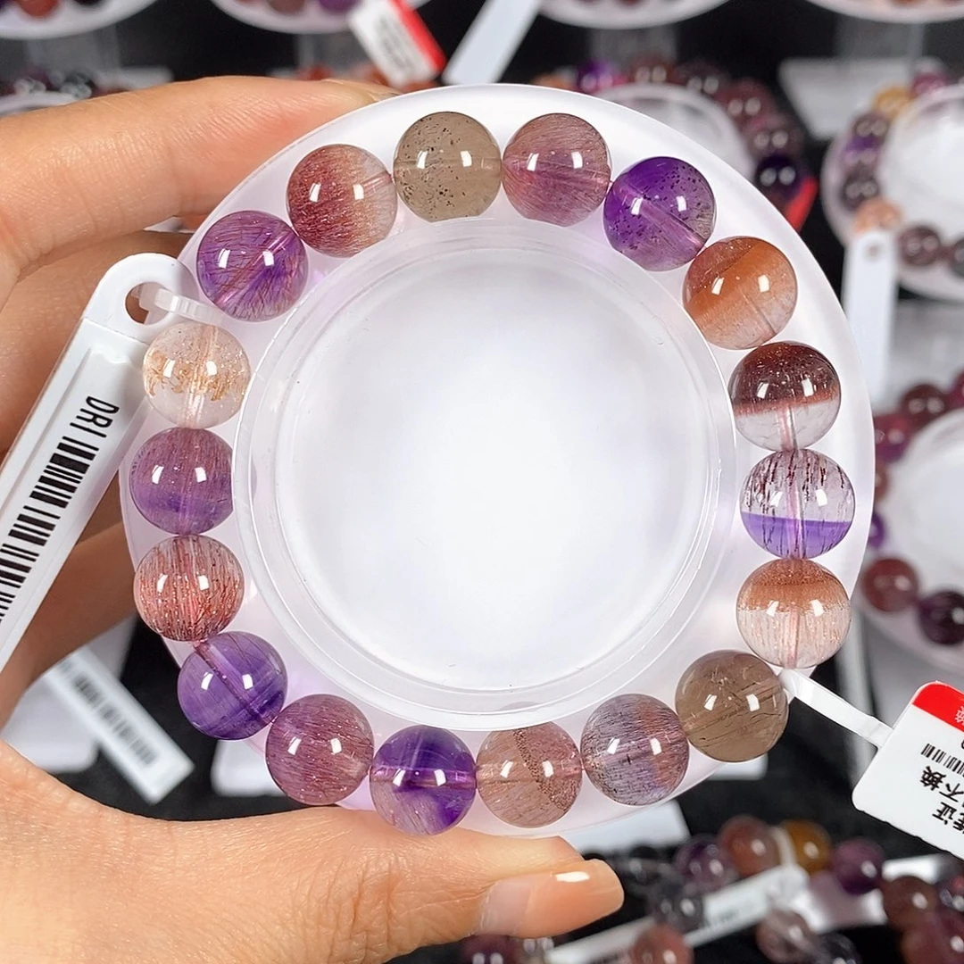 水晶手链未镶嵌双拼彩超11mm