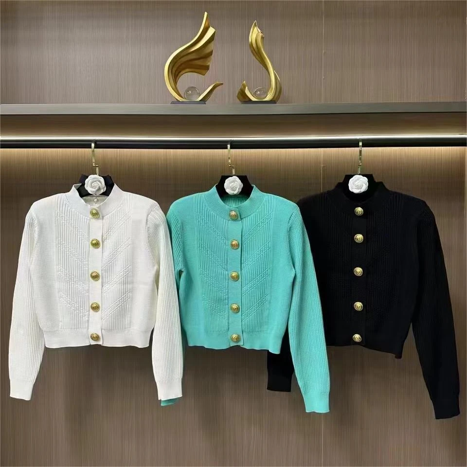 231新中式小香风气质网红轻奢时尚百搭设计师长袖针织衫