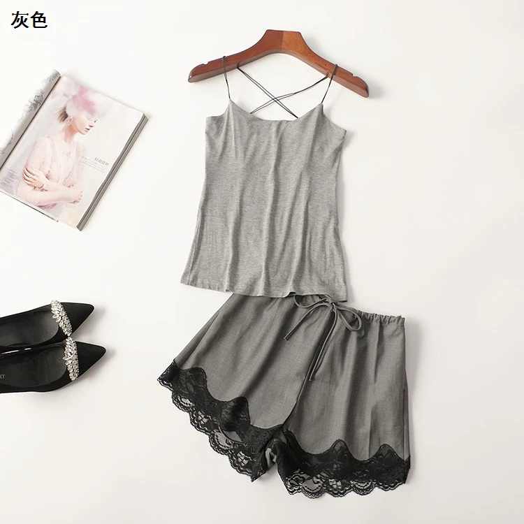 411122夏短款吊带裤子套装