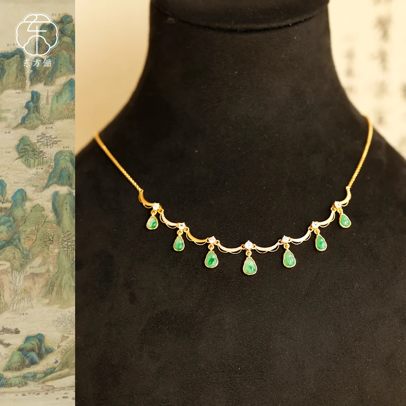 东方俪DOFUNLY【常春禄】翡翠18K金葫芦项链古风复古百搭FCXL雅韵