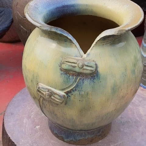 紫砂花盆口15.5高度20美美