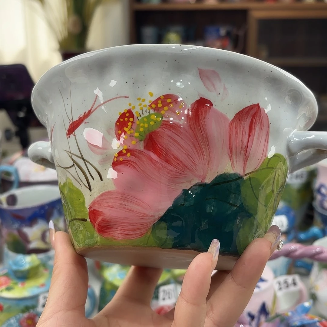 瓷片景德镇手绘高温釉下彩陶瓷茶具