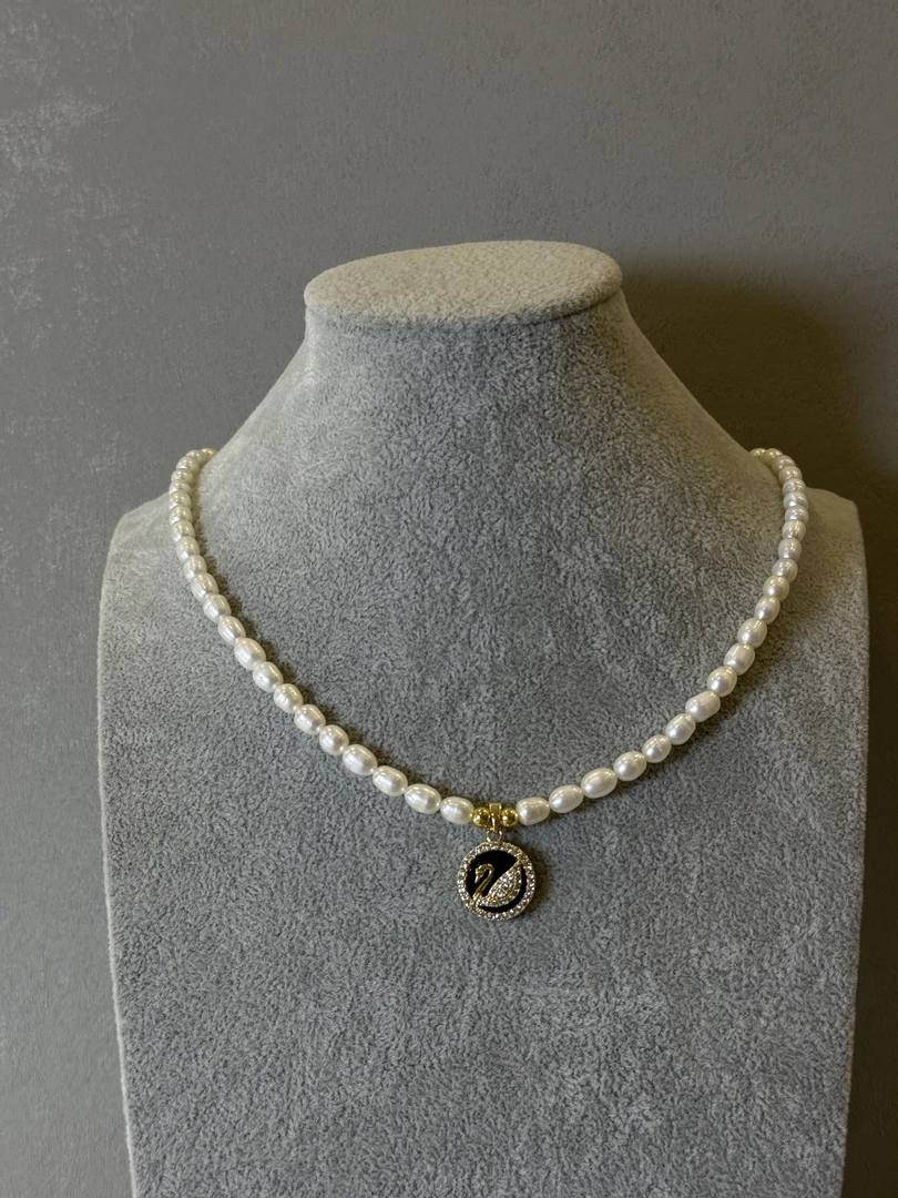 60【精致黑天鹅5毫米 淡水无核小米朱项链】轻奢百搭小米珠