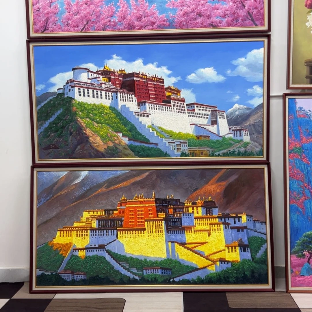 版画周秋发老师布达拉宫作品