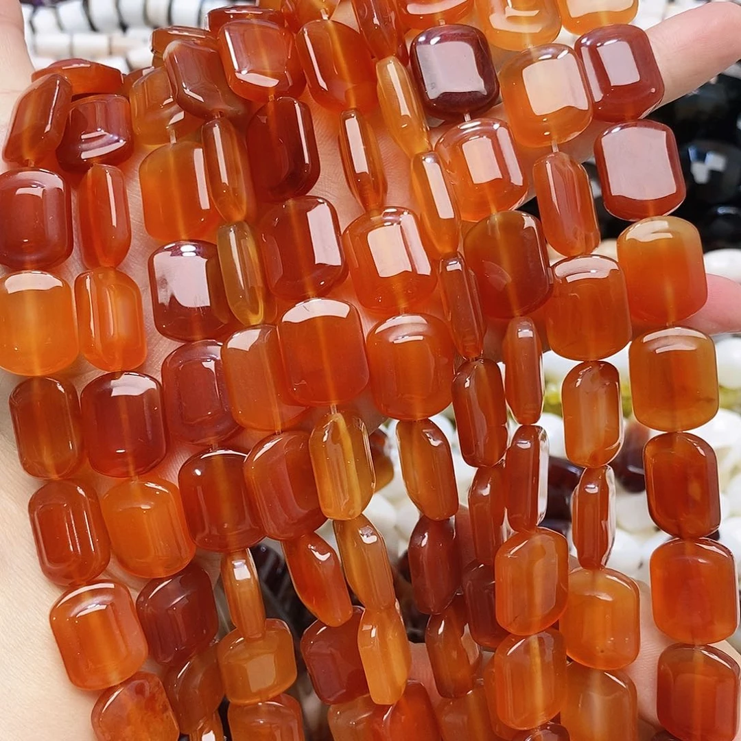 玛瑙/玉髓未镶嵌珠宝半成品红玛瑙牌牌一条装