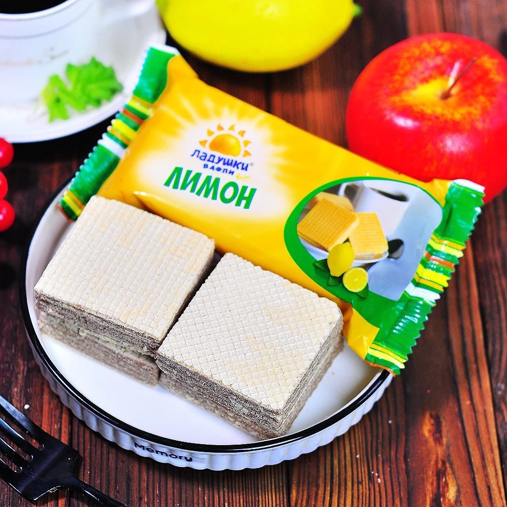 [到手4包]俄罗斯俄宝多牌柠檬味、巧克力味威化饼干各2包 原装进口