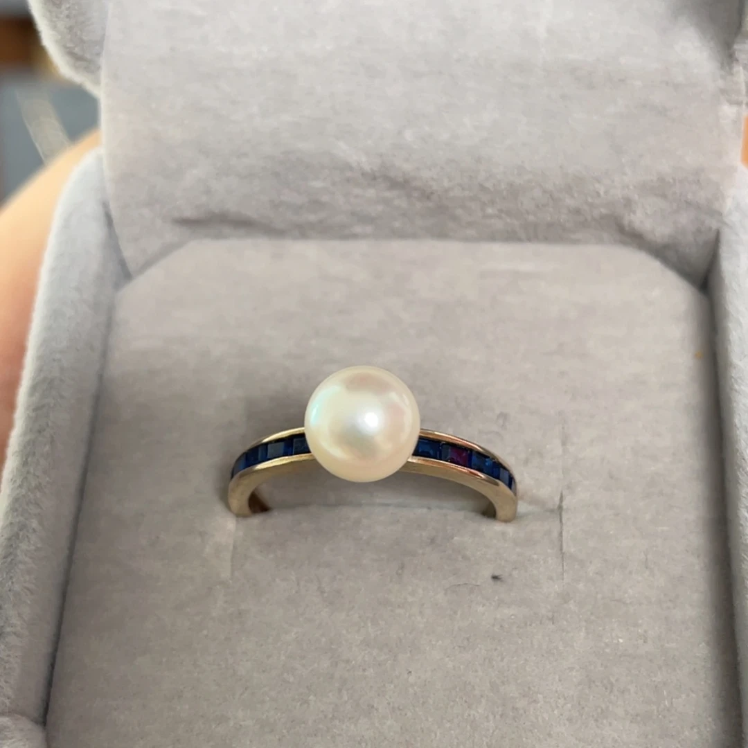 海水珍珠戒指银S925镶嵌