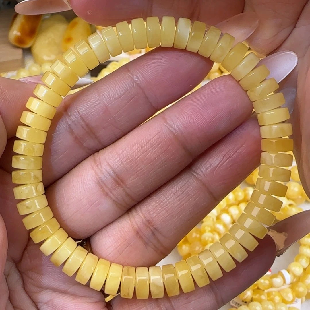 蜜蜡未镶嵌手链药片手串