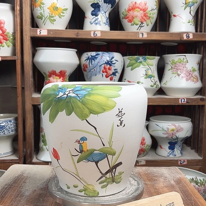 摆件苹果荷花鸟新款新款陶瓷