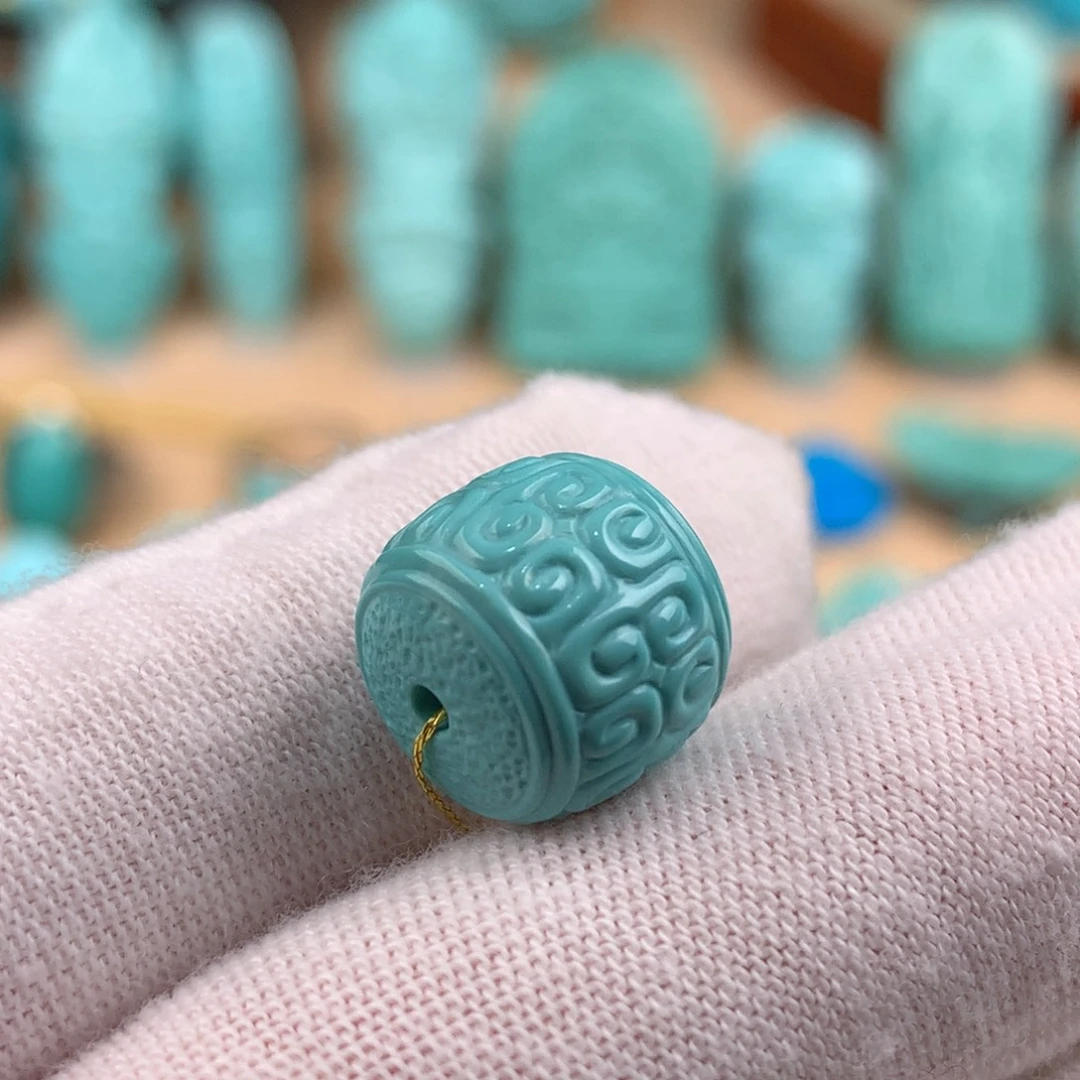 绿松石未镶嵌回纹老型卡12.5