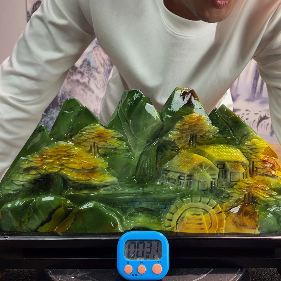 用***5玉玉摆件多色带底座