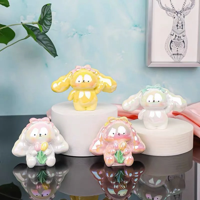 青壹坊山茶花茶会电镀摆件 公仔潮流摆件