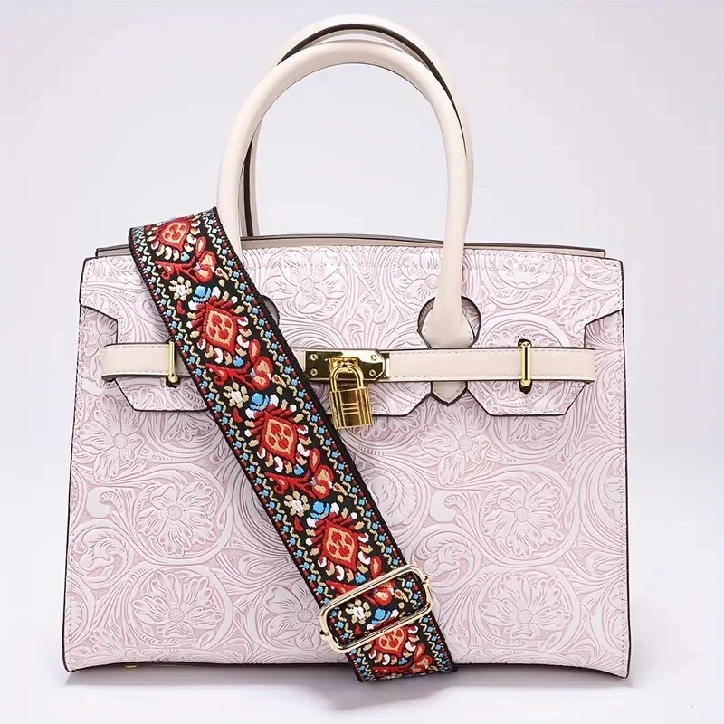 女包刺绣肩带斜挎包带可调节个性民族风复古加宽欧美提花时尚潮流