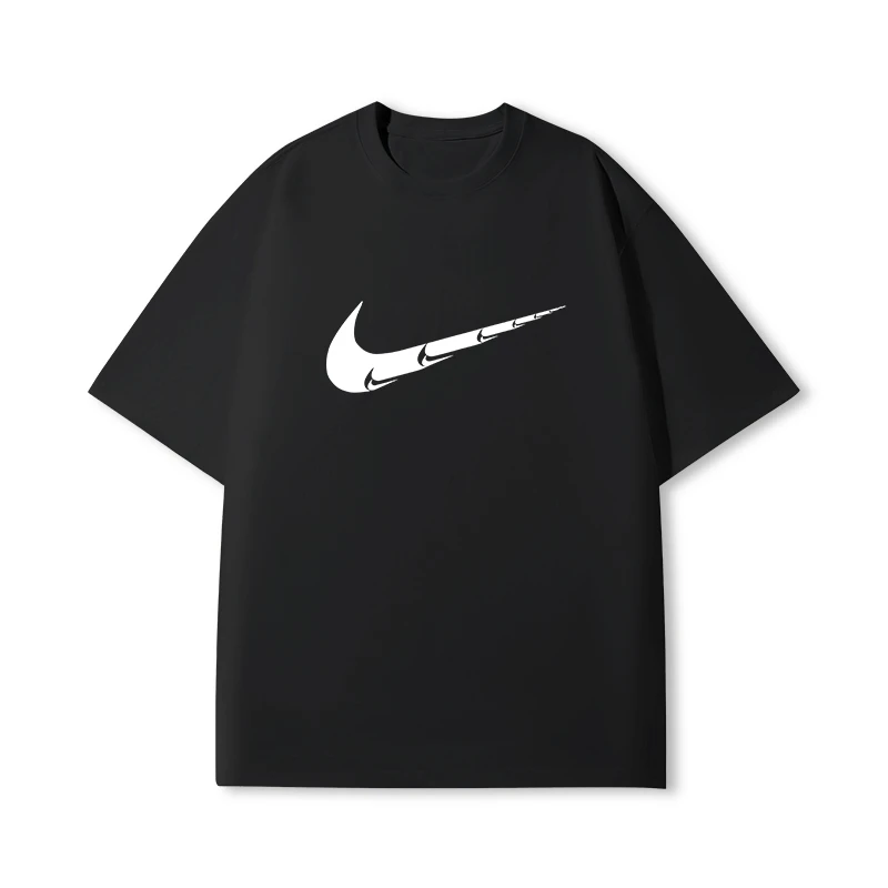 圆领潮流情侣短袖慵懒风国潮山水纯棉T恤夏季卡通