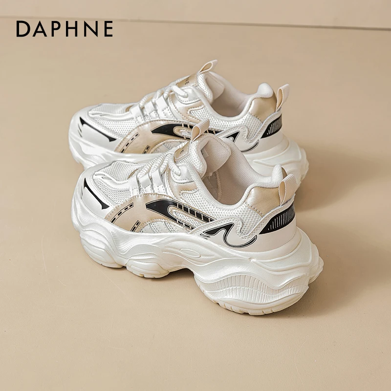 达芙妮厚底老爹鞋女2025爆款踩屎感轻便运动跑步鞋子百搭秋季女鞋