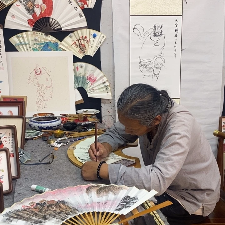 ****国画轴张老师画钟馗