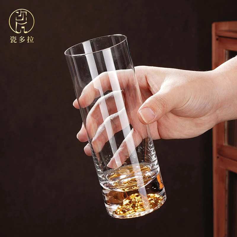 瓷多拉2025年新款轻奢水晶精酿啤酒杯家用扎啤杯套装强化玻璃水杯