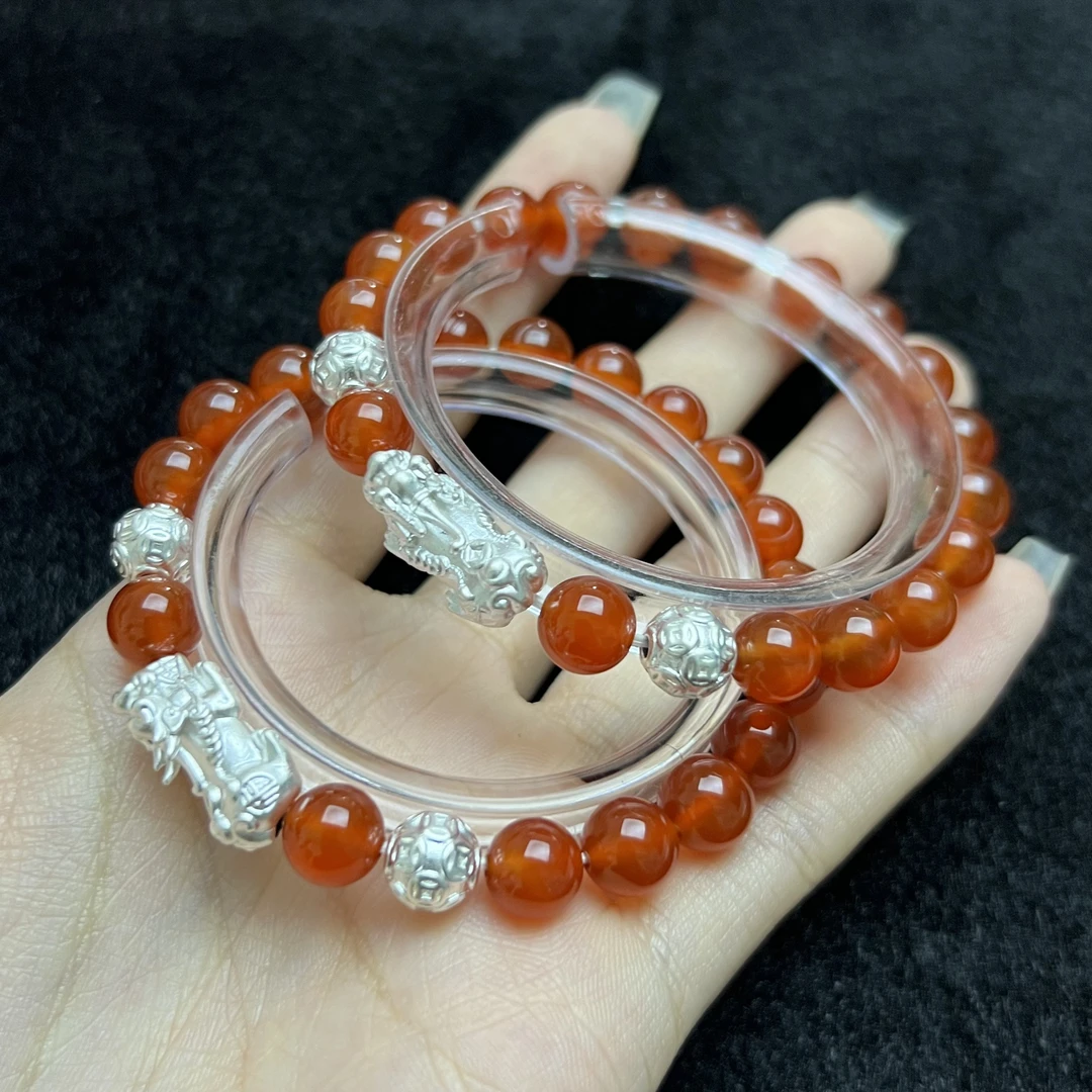 【铭记珠宝】玛瑙DIY单圈手串27-DM249H709【多样性发一件】约8mm