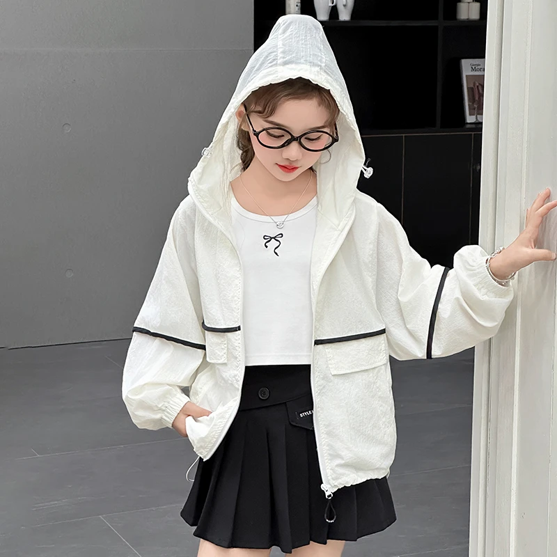 女童夏装防晒衣儿童新款夏季白色防晒服儿童外套男款爆款2025新款