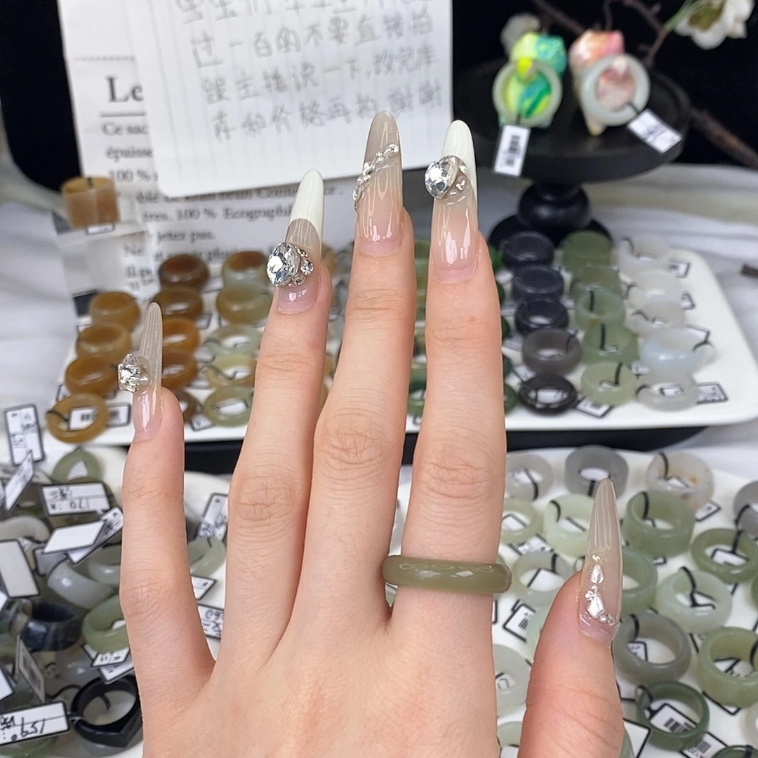 未镶嵌戒指和田玉z4晴水圆条17.2