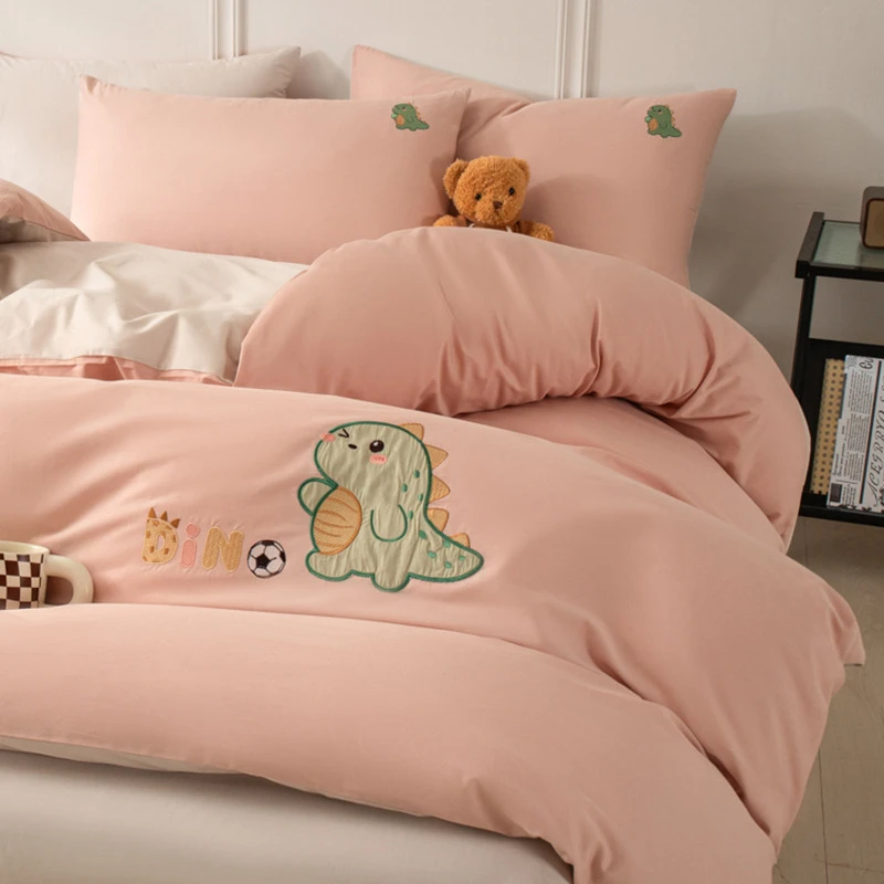 名创优品棉床上四件套棉卡通被套被罩床单宿舍床笠三件套床品四件